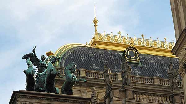 National Theater with a statue on the roof